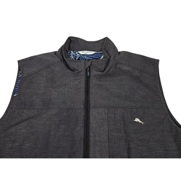 Tommy Bahama Chip And Run IslandZone Vest Men's Large Gray Full Zip Performance - Picture 5 of 14